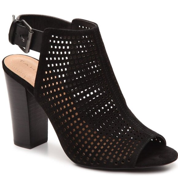 Tahari Margaret 2 Peep-Toe Booties  Black 10M - Picture 1 of 12
